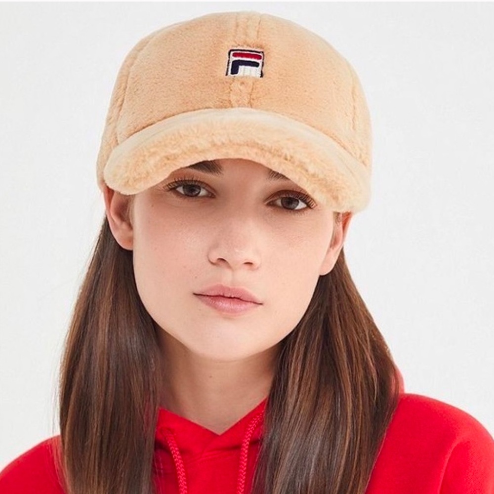 FILA Faux Fur Adjustable Cap Color Tan 100% Polyester Adult One Size Women’s